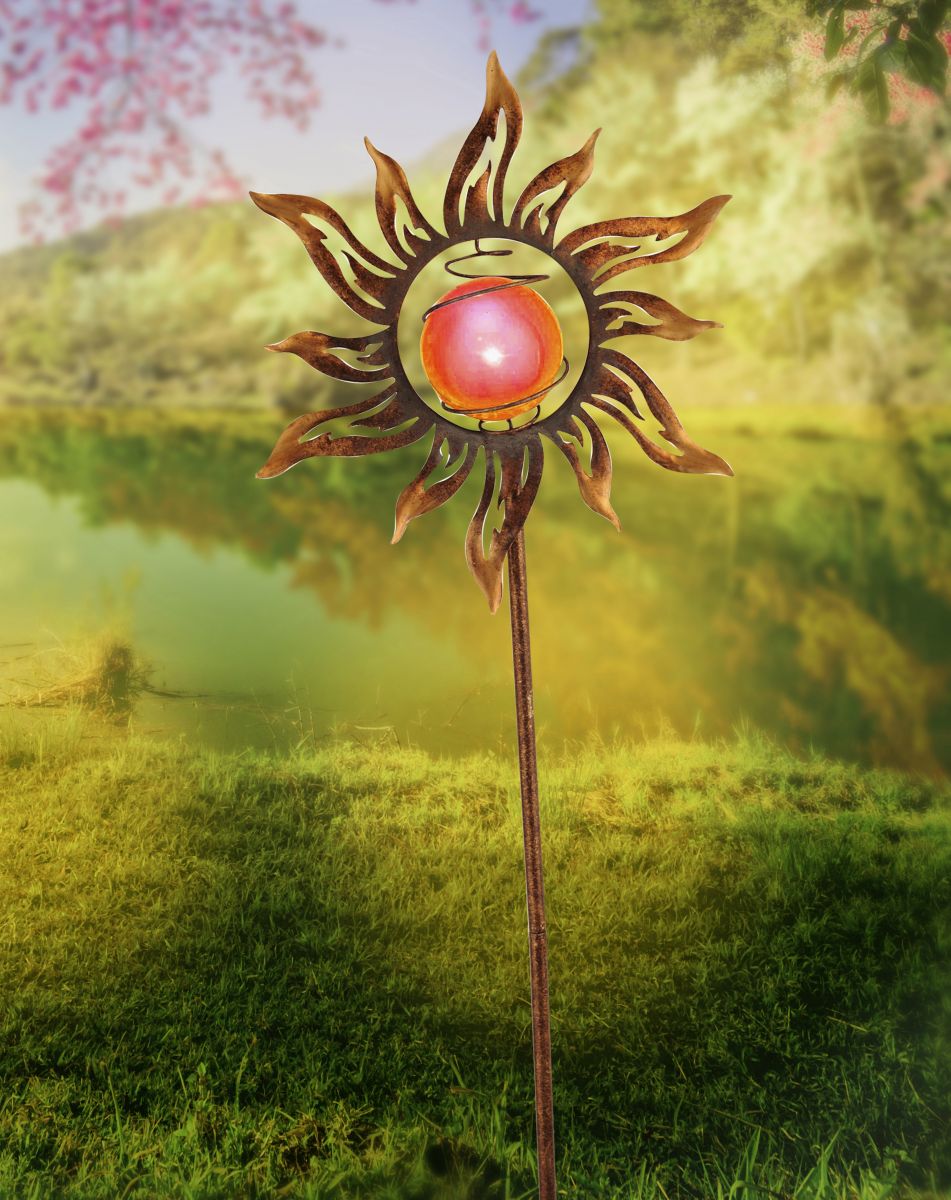 LED Erdspießleuchte Sonne 19775-70 rost