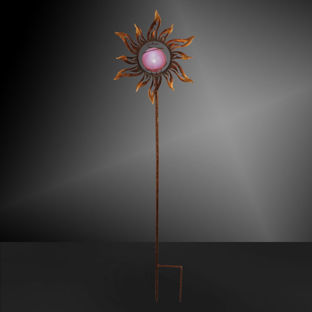 LED Erdspießleuchte Sonne 19775-70 rost