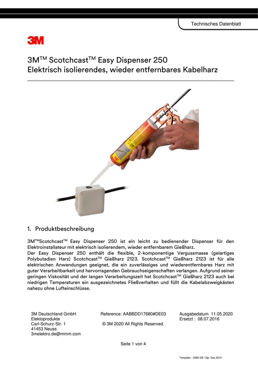 Scotchcast 8882 Kabelharz 7100231726