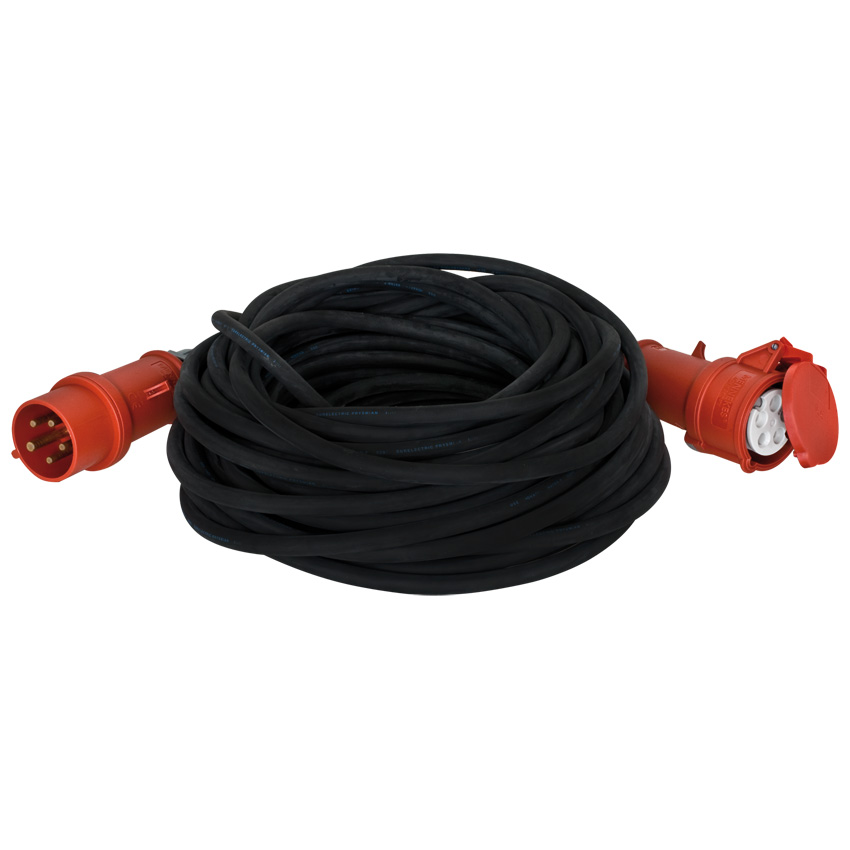 CEE-Gummi-Verlängerung 16A 10m 1,5² schwarz CEE-Gummi-Verlängerung 16A 10m 1,5² schwarz
