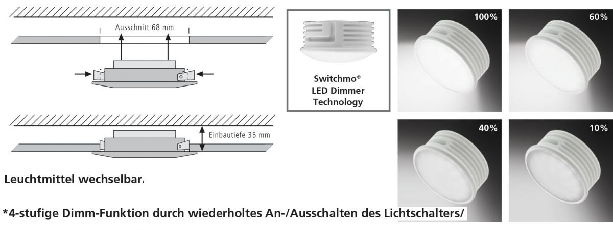 Einbauleuchte Lumeco 7590-95 aluminium