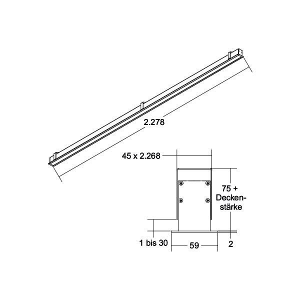 LED-Einbauprofil BIRO40 77004073