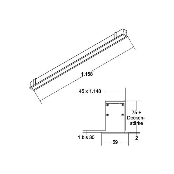 LED-Einbauprofil BIRO40 77023073