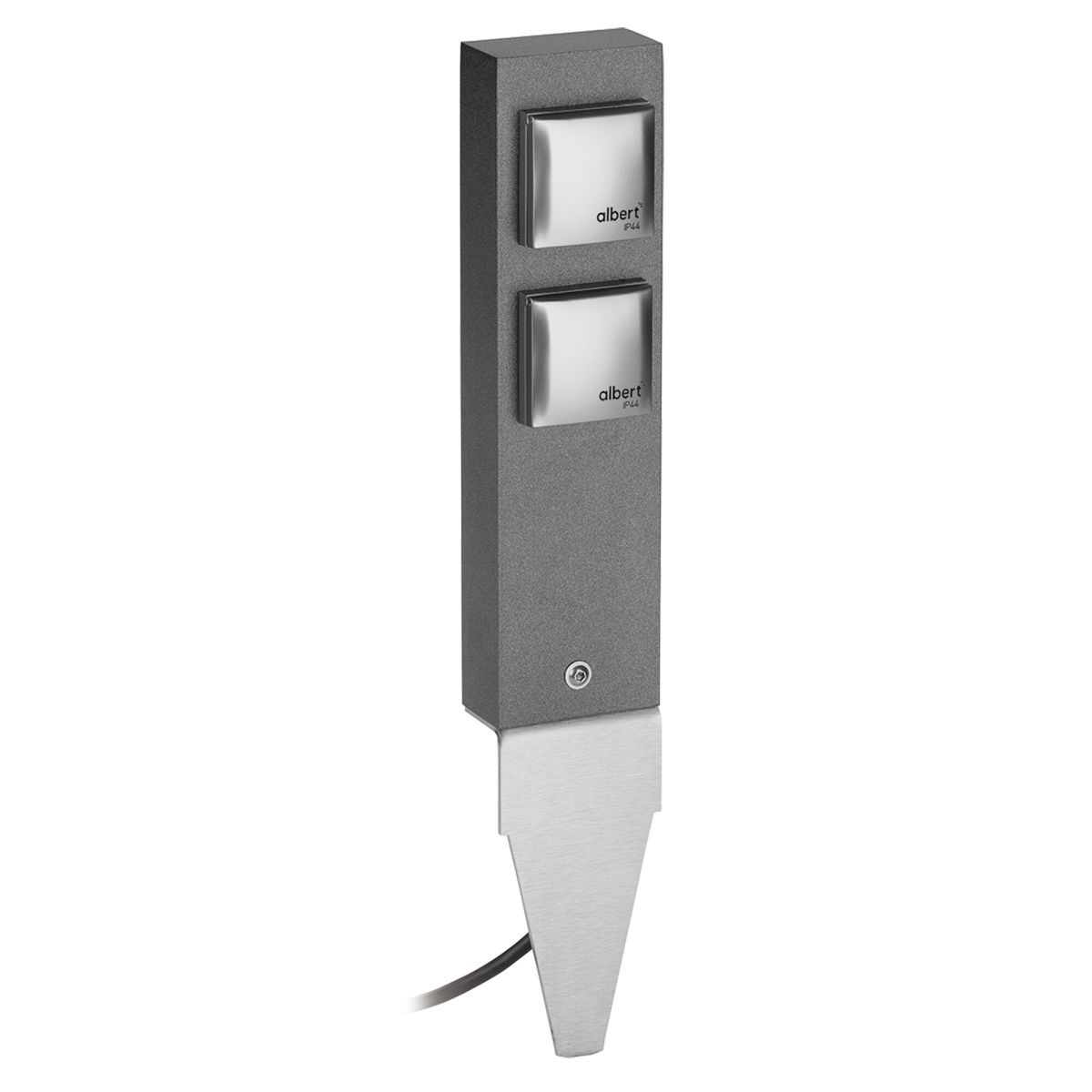 Steckdosensäule mit 2 Steckdosen und Erdspieß Steckdosensäule mit 2 Steckdosen und Erdspieß