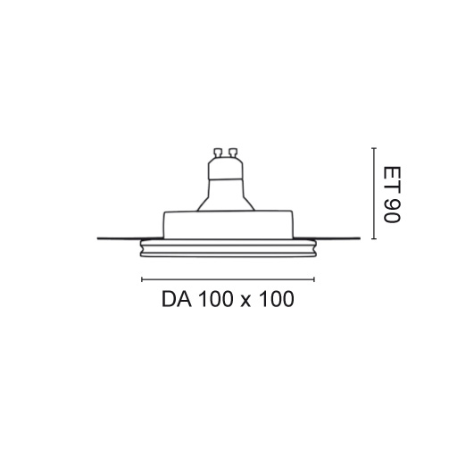 Einbauleuchte Gips 100 mm