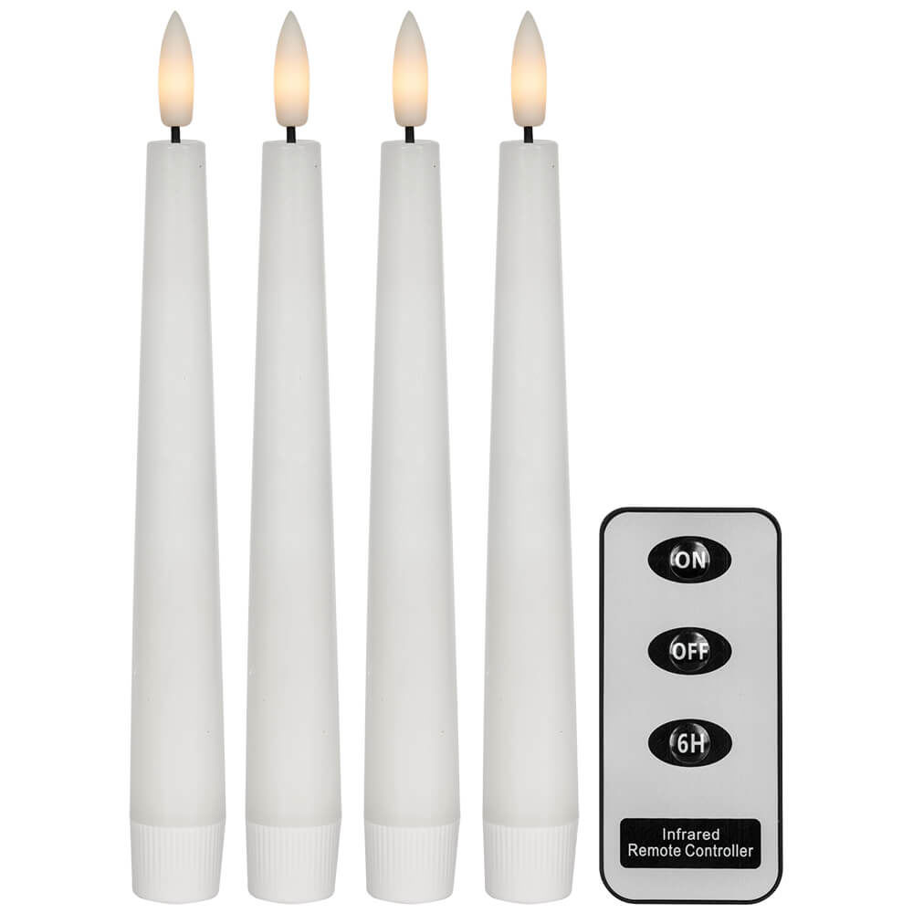 4 LED-Echtwachskerzen Flamme 063-58 mit Fernbedienung 4 LED-Echtwachskerzen Flamme 063-58 mit Fernbedienung