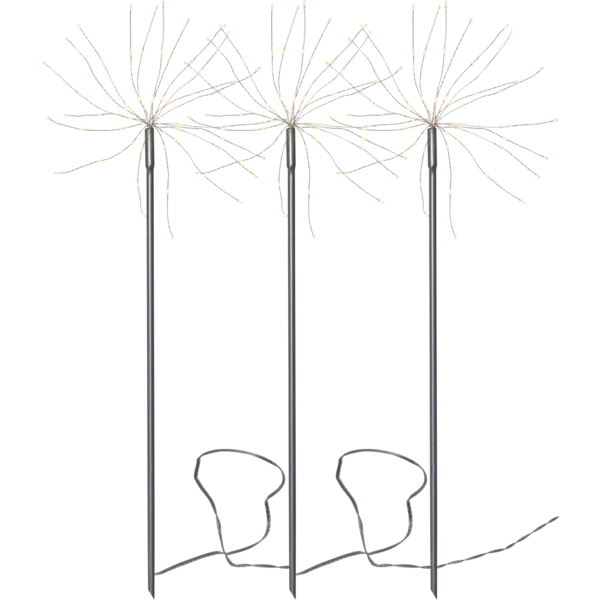 LED-Dekostab Firework 860-38 3er Set Tageslichtweiß