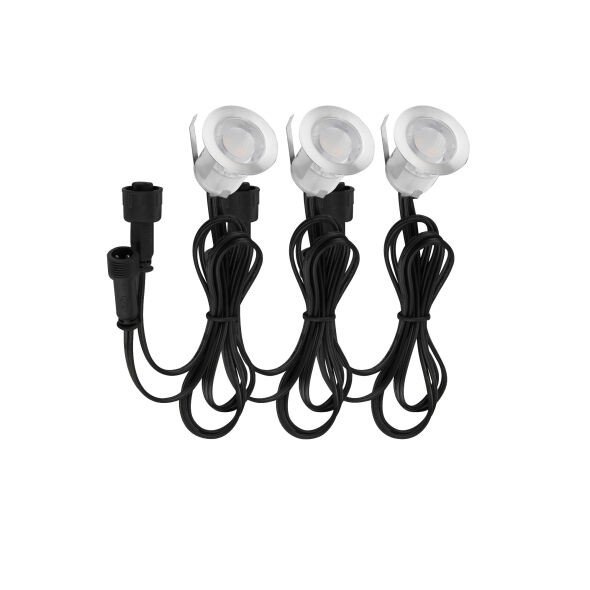 Terrasseneinbauleuchte CONNECT TO SHINE KEBONY LED/0,6W 40 lm 3000K 3er-Set Kabel schwarz Terrasseneinbauleuchte CONNECT TO SHINE KEBONY LED/0,6W 40 lm 3000K 3er-Set Kabel schwarz