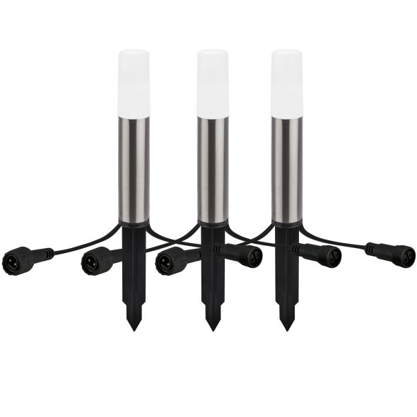 Erdspießstrahler CONNECT TO SHINE JUNCA LED/1W 60 lm 3000K 3er-Set Edelstahl Erdspießstrahler CONNECT TO SHINE JUNCA LED/1W 60 lm 3000K 3er-Set Edelstahl