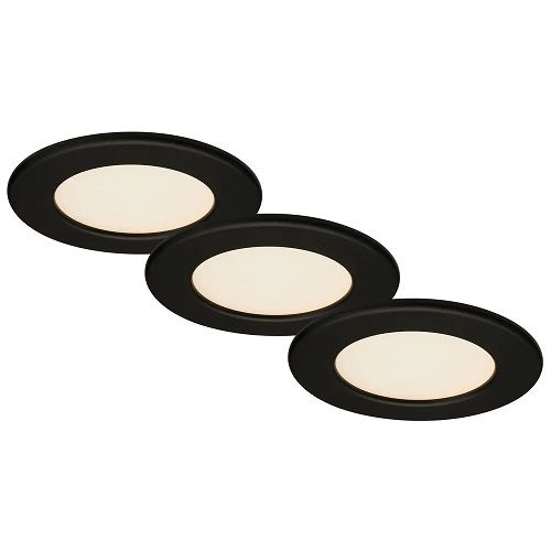 LED-Einbauleuchte 3er-Set THIN schwarz LED/6W 650 lm 3000K LED-Einbauleuchte 3er-Set THIN schwarz LED/6W 650 lm 3000K