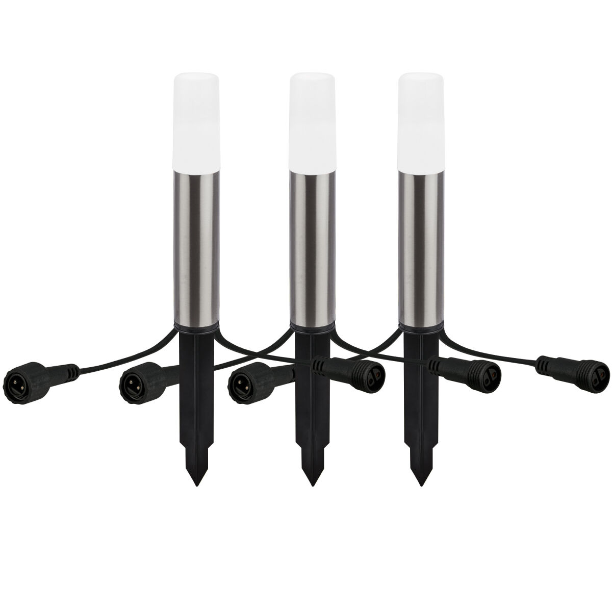 Erdspießstrahler CONNECT TO SHINE JUNCA LED/1W 60 lm 3000K 3er-Set Edelstahl Erdspießstrahler CONNECT TO SHINE JUNCA LED/1W 60 lm 3000K 3er-Set Edelstahl
