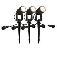 Erdspießstrahler CONNECT TO SHINE LILIS LED/1W 100 lm 3000K 3er-Set Starterset mit Trafo