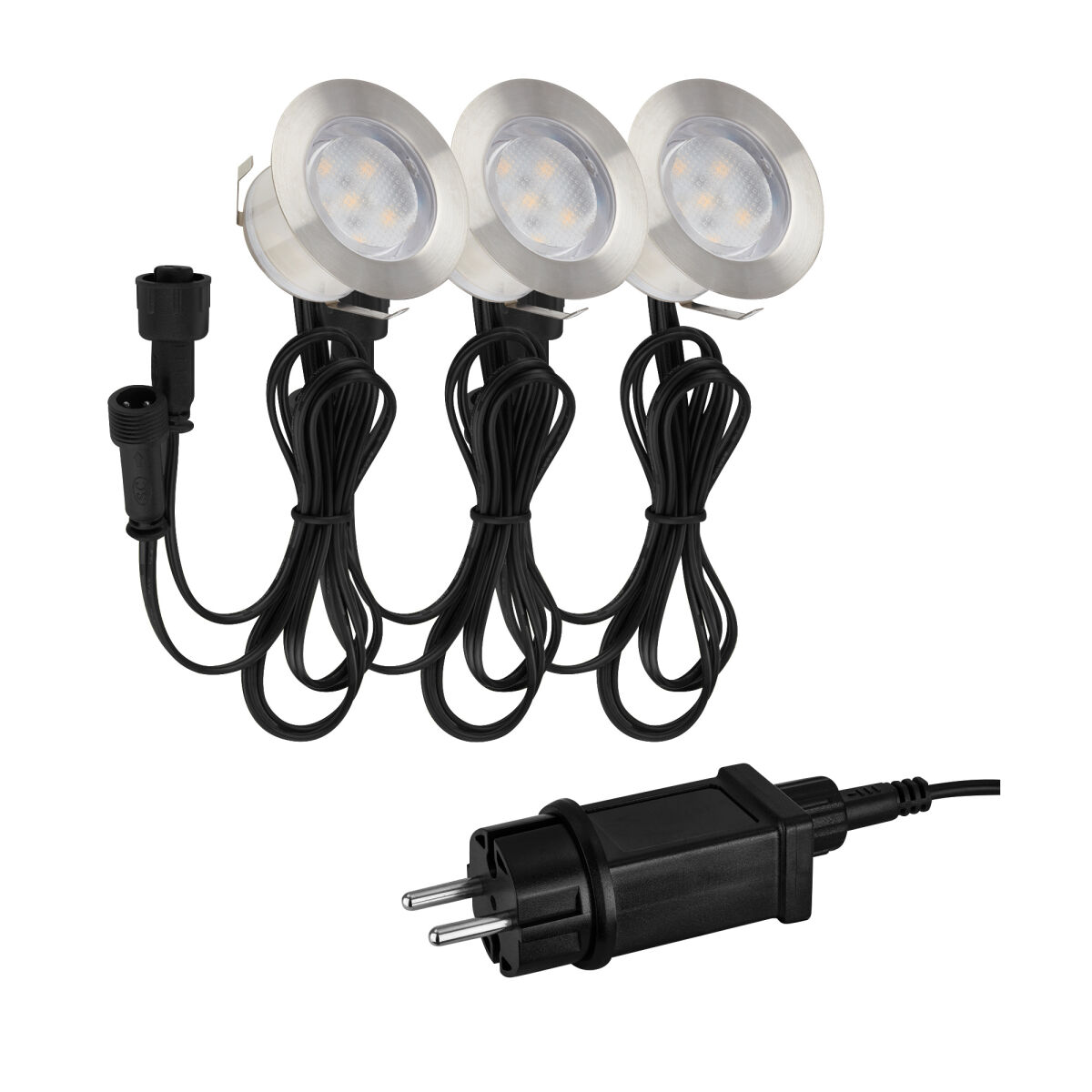 Terrasseneinbauleuchte CONNECT TO SHINE PADOUK LED/1W 100 lm 3000K 3er-Set Terrasseneinbauleuchte CONNECT TO SHINE PADOUK LED/1W 100 lm 3000K 3er-Set