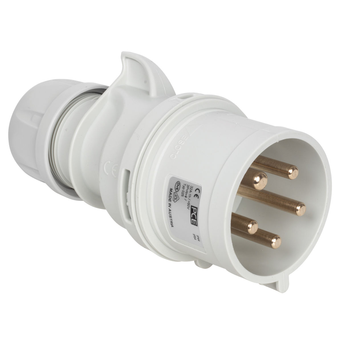 CEE-Stecker 025-1 SHARK 5-polig 400V 1h Notstrom mit Schraubklemmen CEE-Stecker 025-1 SHARK 5-polig 400V 1h Notstrom mit Schraubklemmen