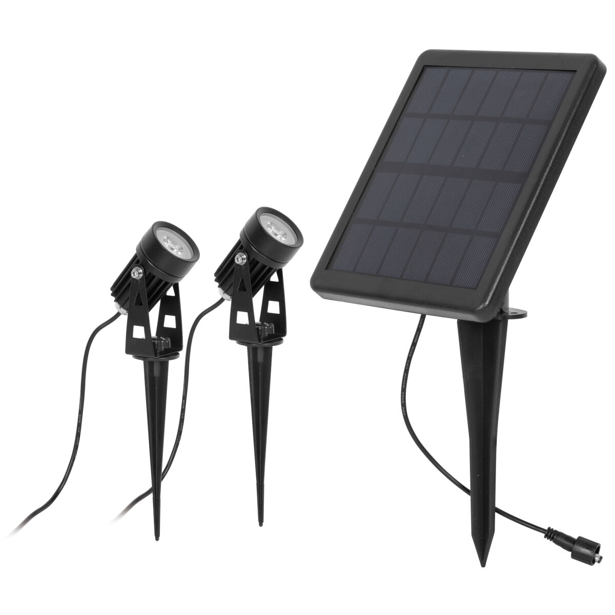 LED-Solar-Erdspießstrahler LED/1W 2er Set LED-Solar-Erdspießstrahler LED/1W 2er Set