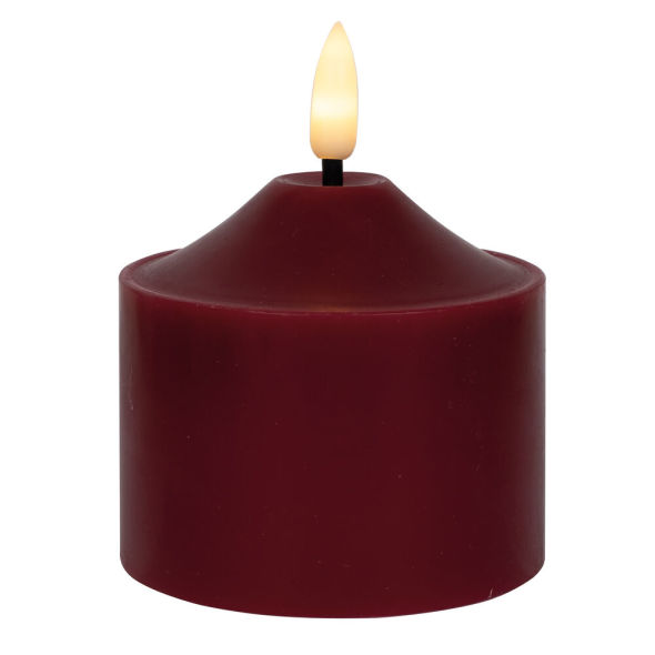 LED-Echtwachskerze FLAMME 1 warmweiße LED rot H 95, Ø 75 LED-Echtwachskerze FLAMME 1 warmweiße LED rot H 95, Ø 75