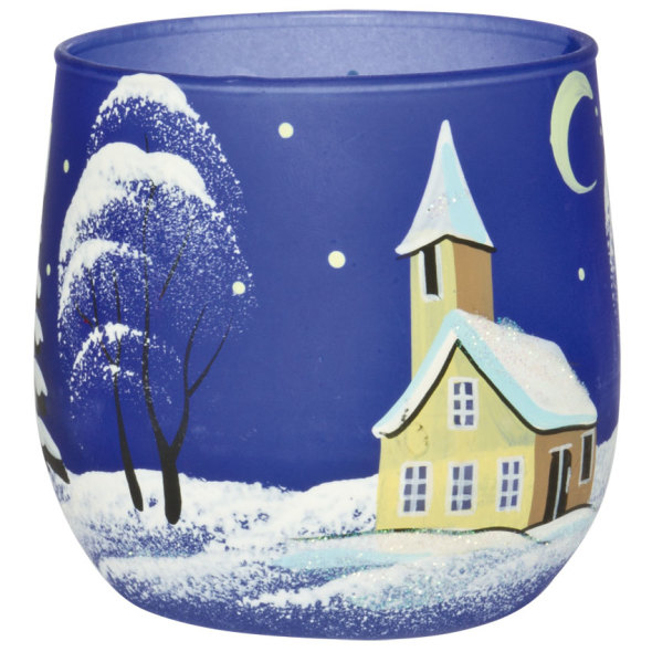 Teelichthalter Winterlandschaft blau Teelichthalter Winterlandschaft blau