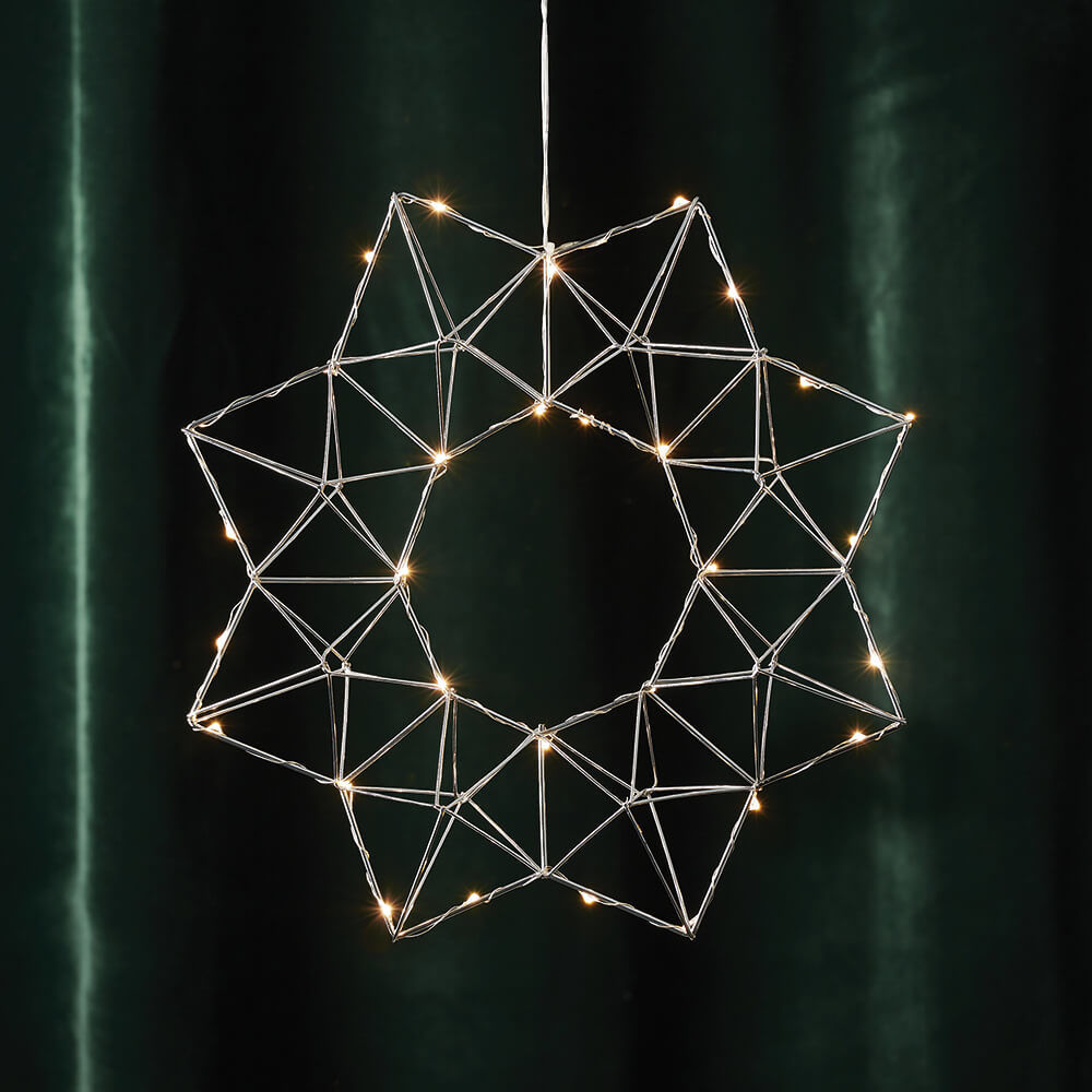 LED-Weihnachtsstern EDGE silber/chrom