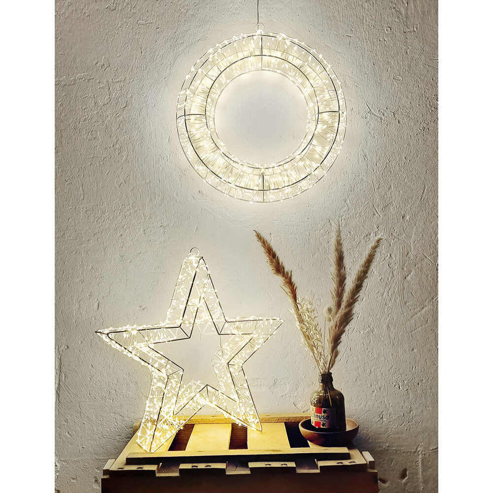 LED-Weihnachtsleuchter Stern 960 warmweiße LEDs