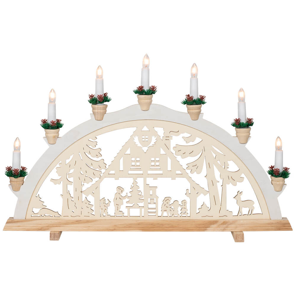 Weihnachtsleuchter Waldhaus am Weihnachtstag Weihnachtsleuchter Waldhaus am Weihnachtstag