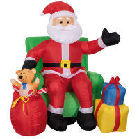 aufblasbarer Weihnachtsmann XXL im Sessel mit Geschenken und Sack