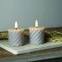 LED-Echtwachskerzen FLAMME SWIRL VOTIVE 1 warmweiße flackernde LED 2er-Set H 70, Ø 50 grau