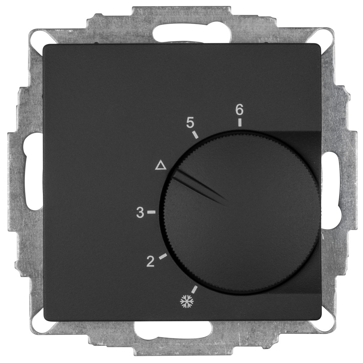 Kombi-Raumthermostat Öffner 230V/10(4)A 5°C - 30°C Zentralplatte 55 x 55 mm anthrazit matt Kombi-Raumthermostat Öffner 230V/10(4)A 5°C - 30°C Zentralplatte 55 x 55 mm anthrazit matt