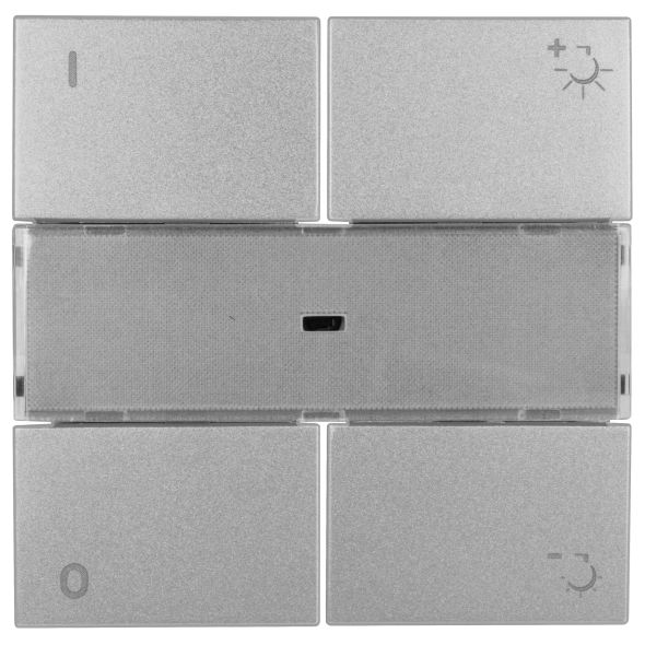 Abdeckung LOGUS 90 4-Tasten-Dimmer alu-silber Abdeckung LOGUS 90 4-Tasten-Dimmer alu-silber