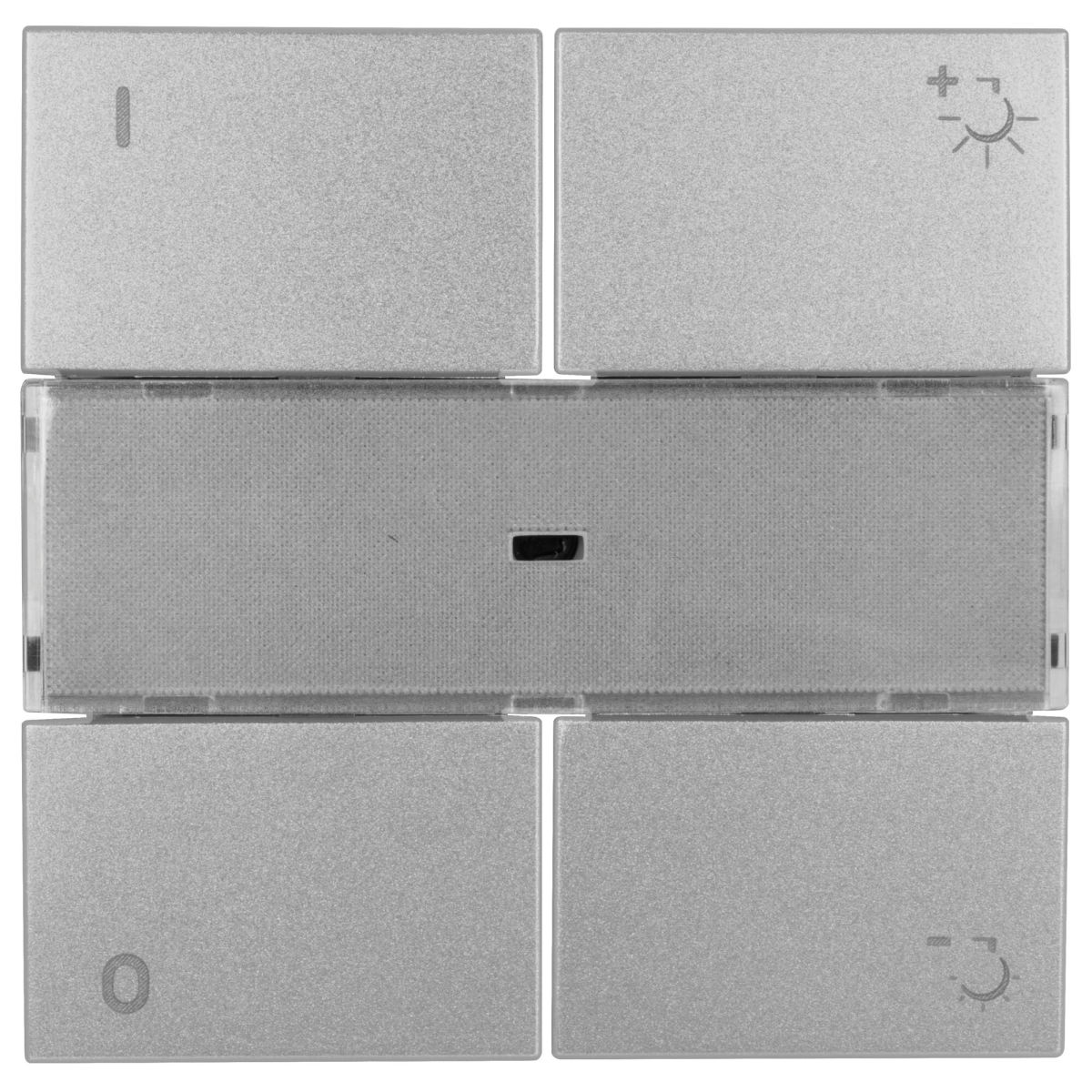 Abdeckung LOGUS 90 4-Tasten-Dimmer alu-silber Abdeckung LOGUS 90 4-Tasten-Dimmer alu-silber