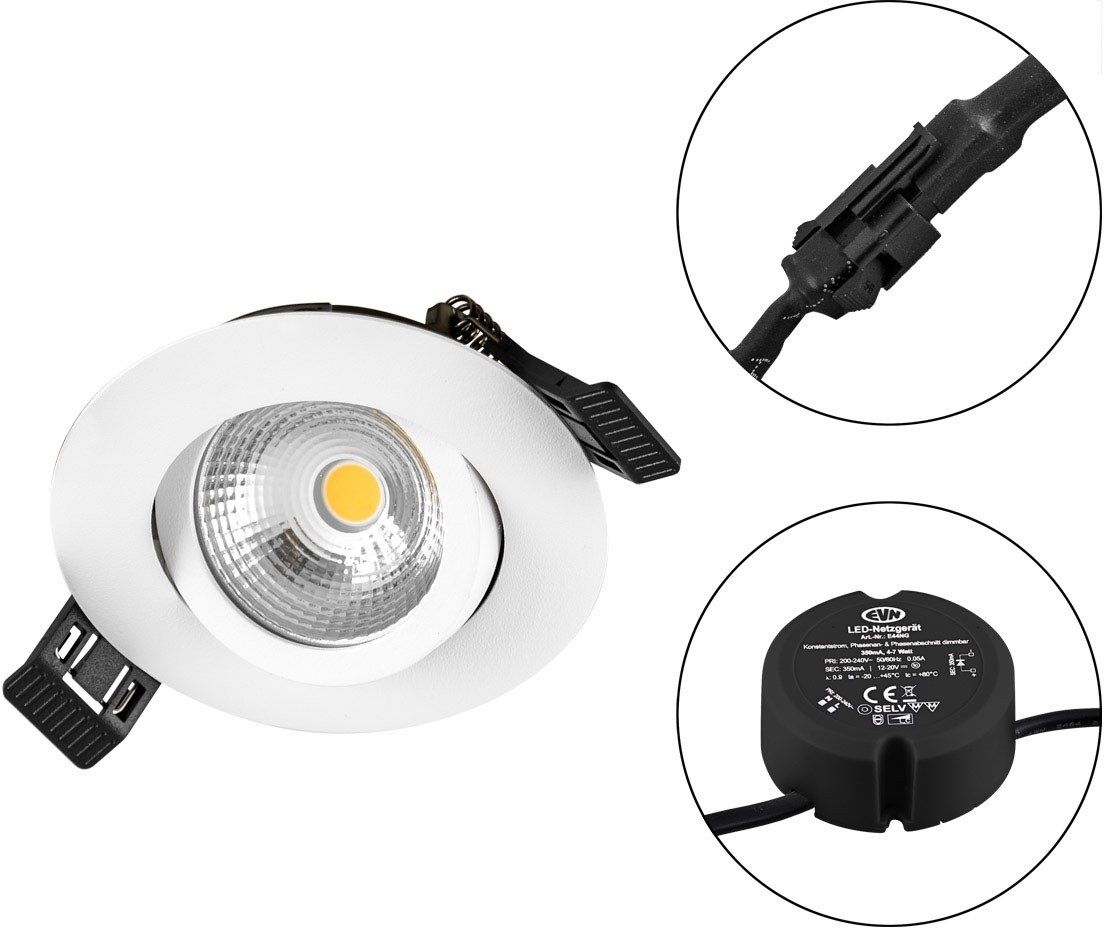 LED-Einbauleuchte S060102 230V 830 dimmbar weiß 