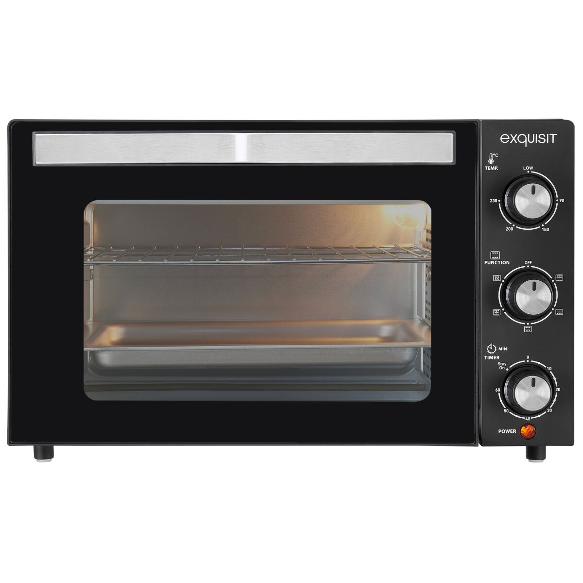 Mini-Backofen mit Drehspieß und Umluftfunktion 1500W Garraum 20 Liter