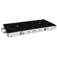 Glaskeramik-Doppelkochplatte 2800W (1000 + 1800W)