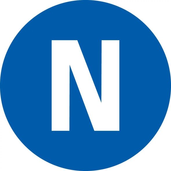 Leiterkennzeichen Neutralleiter N blau-weiß PET laminiert Folie selbstklebend d=12,5 mm 500 St./Rolle Leiterkennzeichen Neutralleiter N blau-weiß PET laminiert Folie selbstklebend d=12,5 mm 500 St./Rolle