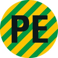 Leiterkennzeichen Schutzleiter PE gelb-grün Folie mit Oberflächenschutz d=12,5 mm 500 St./Spender