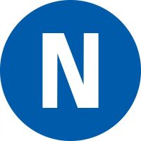 Leiterkennzeichen Neutralleiter N blau-weiß PET laminiert Folie selbstklebend d=12,5 mm 12 St./Bogen