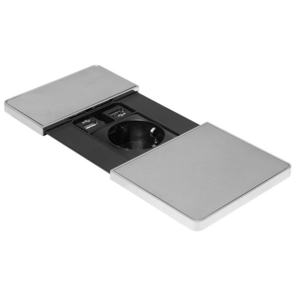 Möbeleinbau-Steckdose 1-fach mit USB 2-fach VersaPAD Möbeleinbau-Steckdose 1-fach mit USB 2-fach VersaPAD