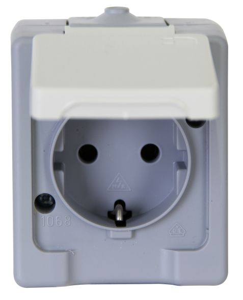 AP-FR Steckdose 1-fach grau AP-FR Steckdose 1-fach grau