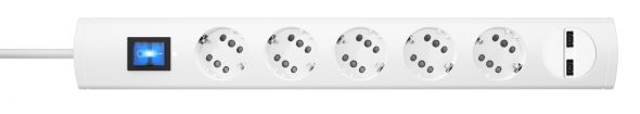 Steckdosenleiste 5-fach mit 2x USB Steckdosenleiste 5-fach mit 2x USB