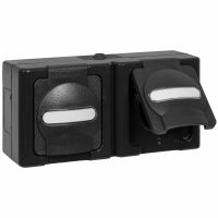 AP/FR BLUE ELECTRIC anthrazit Steckdose 2-fach waagerecht