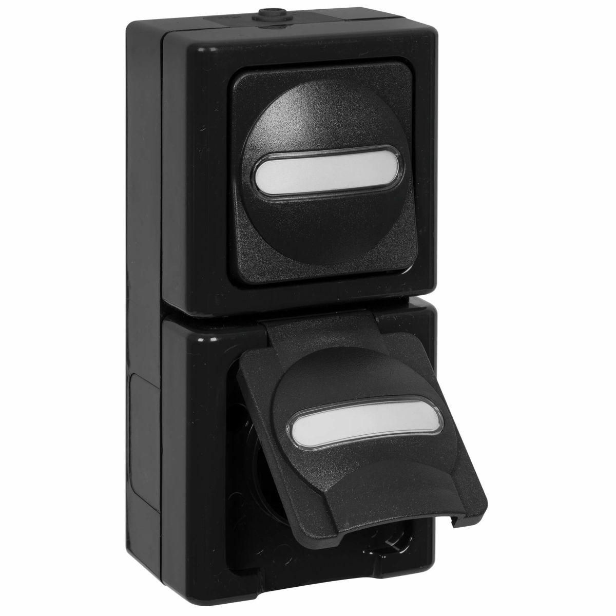 AP/FR BLUE ELECTRIC anthrazit Wechsel-Schalter/Steckdose senkrecht AP/FR BLUE ELECTRIC anthrazit Wechsel-Schalter/Steckdose senkrecht