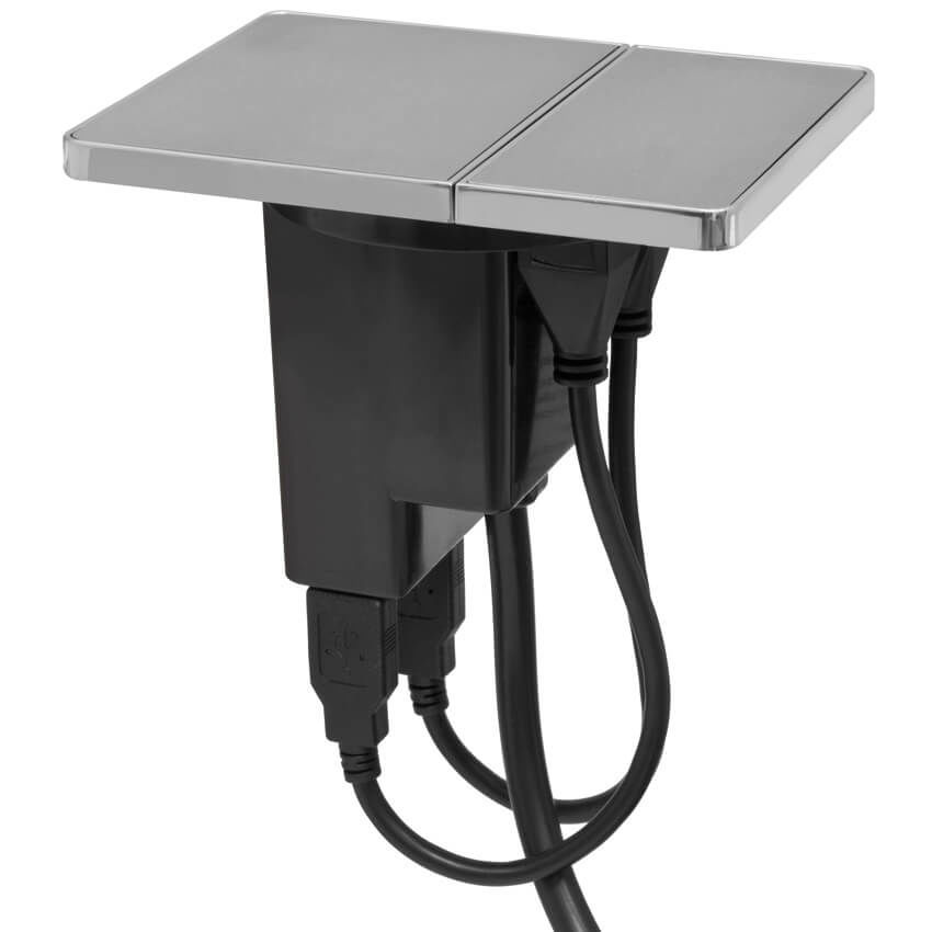Möbeleinbau-Steckdose 1-fach mit USB 2-fach VersaPAD