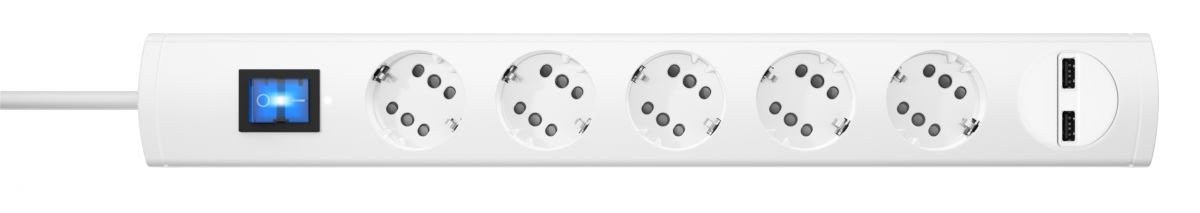 Steckdosenleiste 5-fach mit 2x USB Steckdosenleiste 5-fach mit 2x USB