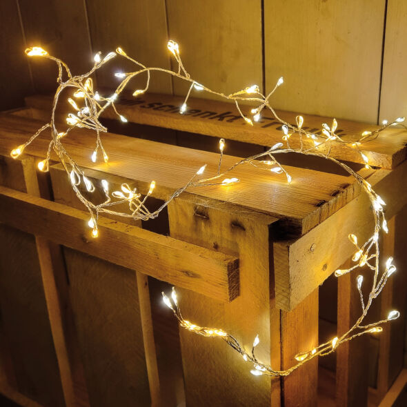 LED-Minilichterkette 100 warmweiße und superwarmweiße LEDs Clusterlight LED-Minilichterkette 100 warmweiße und superwarmweiße LEDs Clusterlight