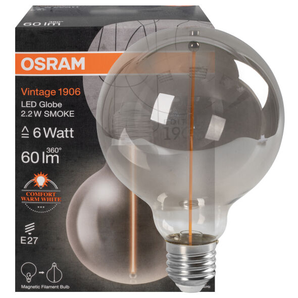 Filament-Magnetic-Lampe VINTAGE 1906 E27 Globe 1800K