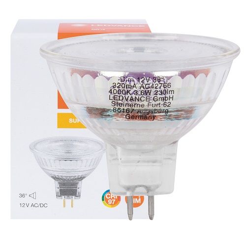 LED-Reflektorlampe MR16 DIM S GU5,3/12V 3,6W (20W), 230 lm LED-Reflektorlampe MR16 DIM S GU5,3/12V 3,6W (20W), 230 lm