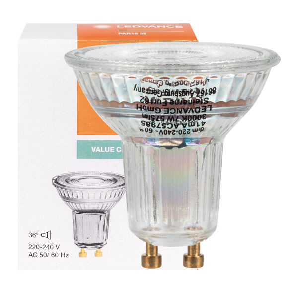 LED-Reflektorlampe PAR16 VALUE GU10 4,3W 50W 350 lm LED-Reflektorlampe PAR16 VALUE GU10 4,3W 50W 350 lm