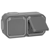 Plexo New 069742L grau 2-fach waagerecht