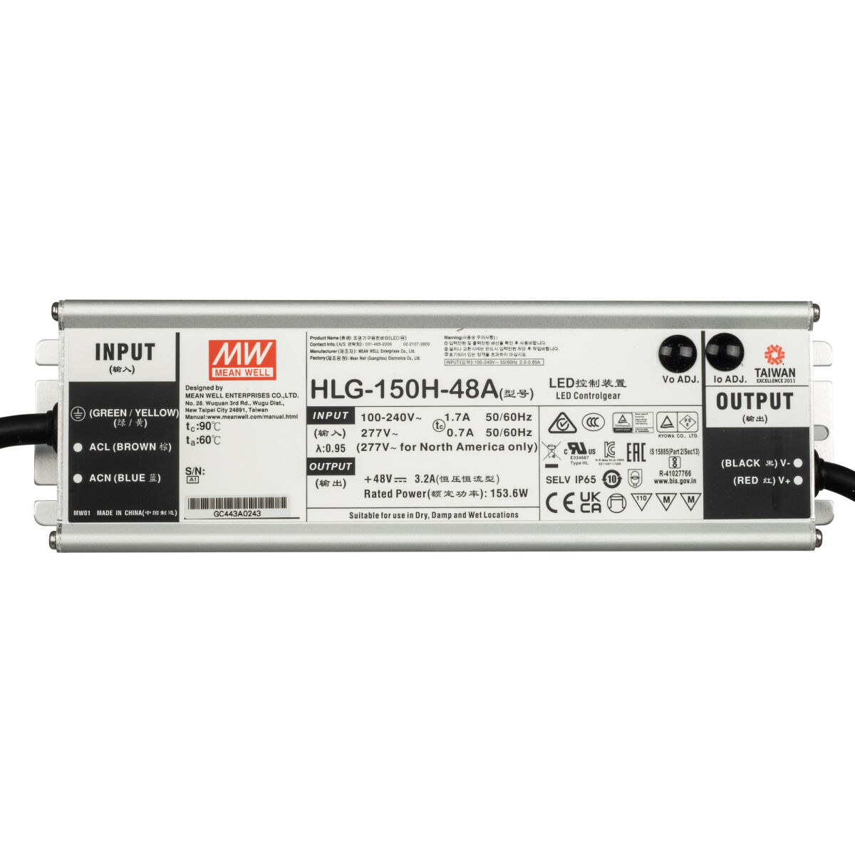 LED-Netzteil 48V-DC 150W Aluminiumgehäuse LED-Netzteil 48V-DC 150W Aluminiumgehäuse