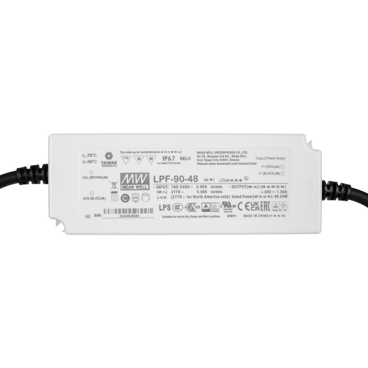 LED-Netzteil 48V-DC/60 - 90W Kunststoffgehäuse L 161 B 61 H 36 LED-Netzteil 48V-DC/60 - 90W Kunststoffgehäuse L 161 B 61 H 36