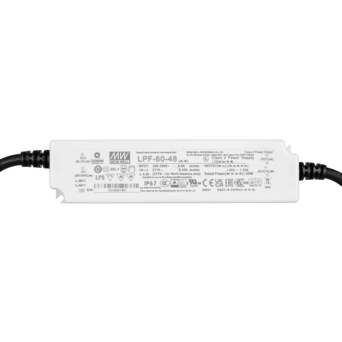 LED-Netzteil 48V-DC/60 - 90W Kunststoffgehäuse LED-Netzteil 48V-DC/60 - 90W Kunststoffgehäuse